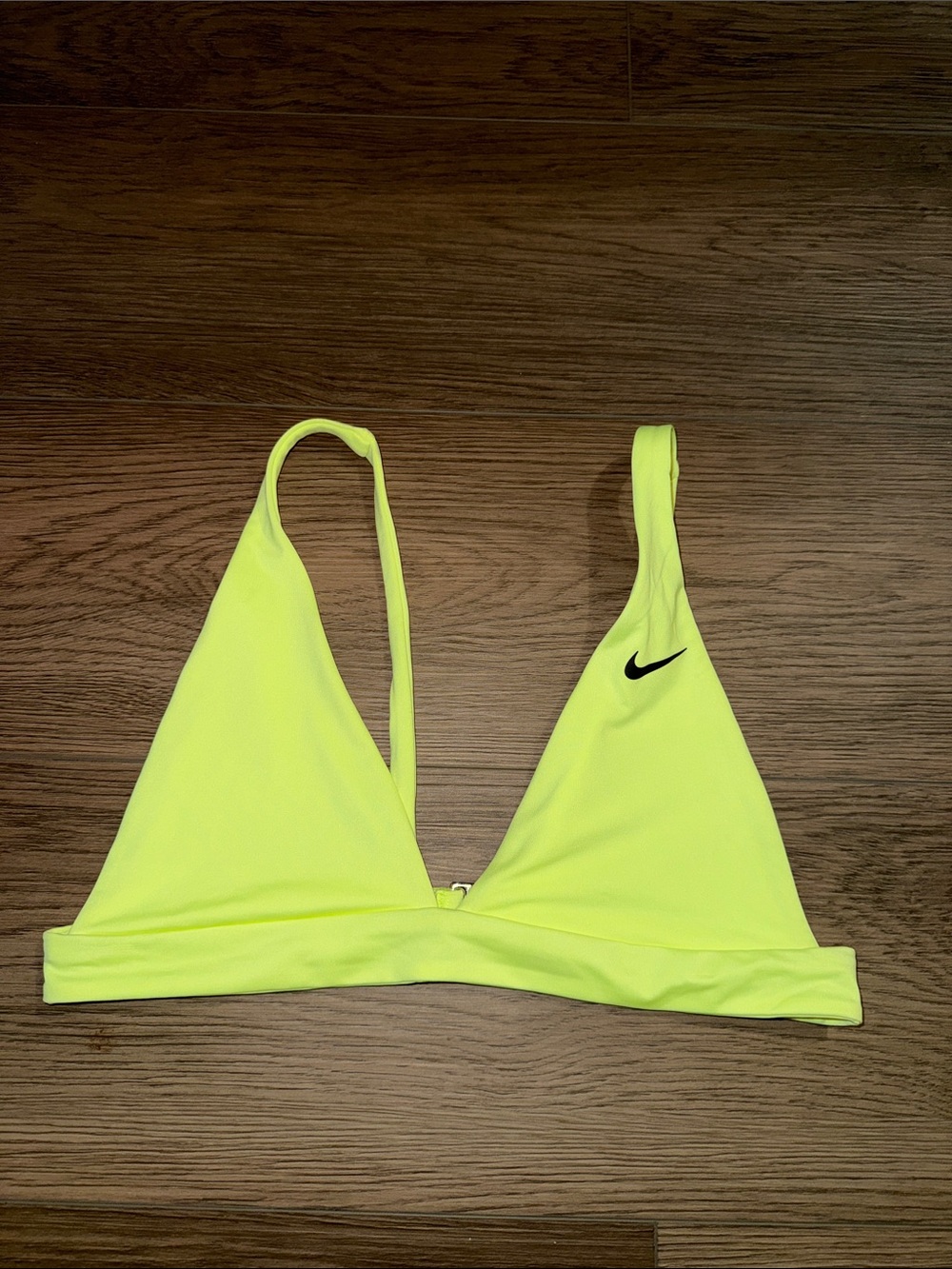Nike Bright Yellow Triangle Swim Top with Black Swoosh